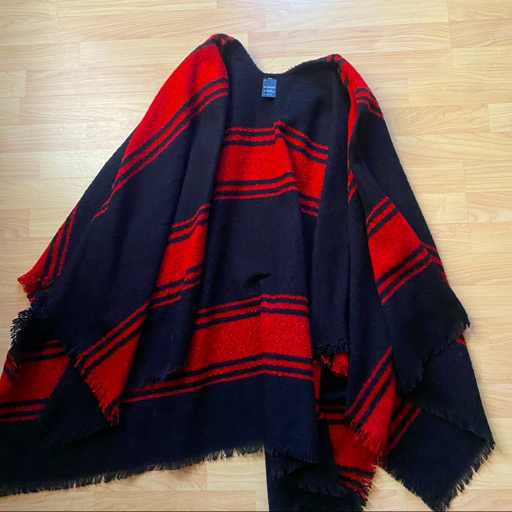 Never Used Black and Red Express Poncho